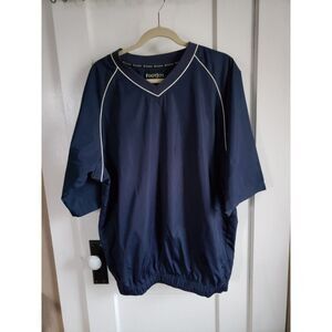 Footjoy Windshirt Mens Large Navy blue White Trim Golder Classic‎ Pockets
